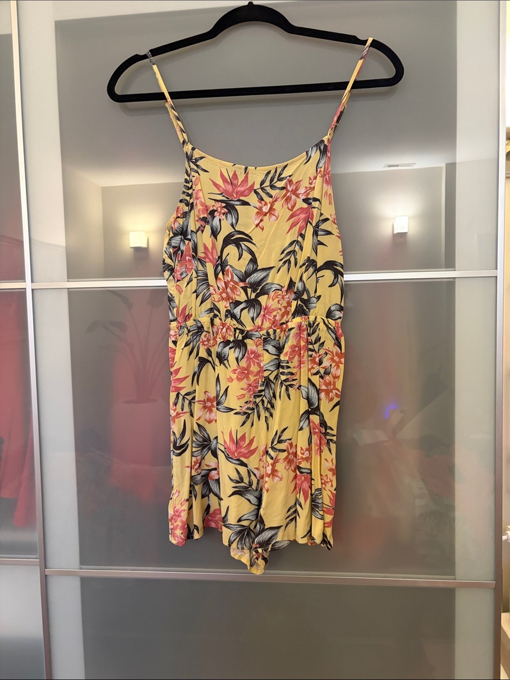 Yellow Tropical Floral Romper